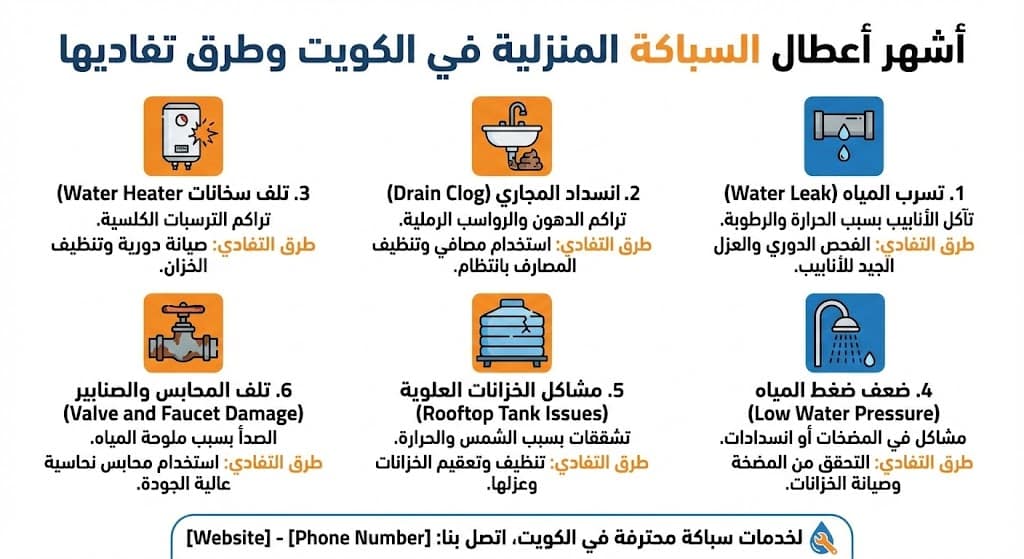 أشهر أعطال السباكة المنزلية
