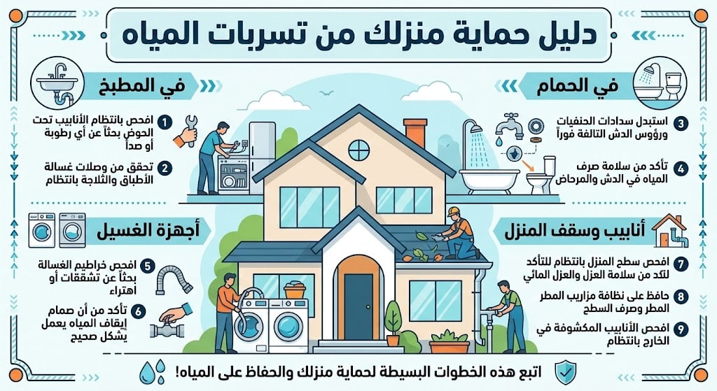 الدليل الشامل لحماية منزلك من تسربات المياه: أحدث التقنيات في الخليج